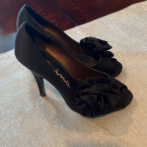Nina Satin Rose Heels - Picture 3 of 4